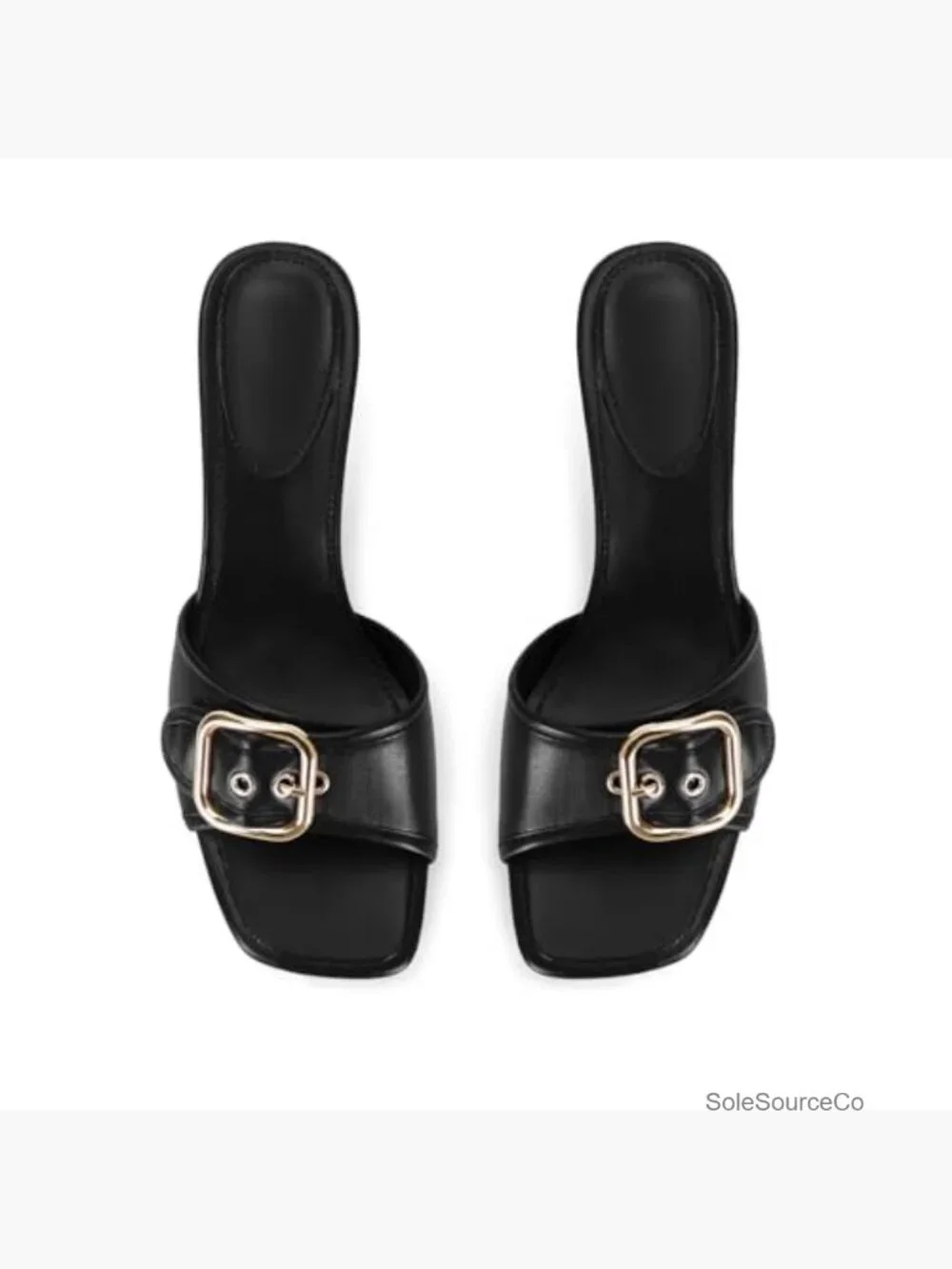 Kitten Heel Slide Sandals Square Open Toe Dress Shoes